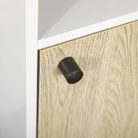 Mobile Bagno Ripiano Aperto 1 Anta 31,5x30x91 cm in Legno Quercia e Bianco