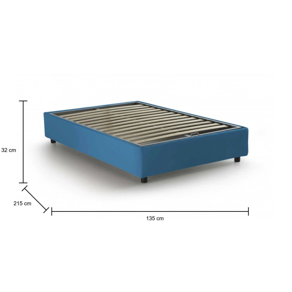 Andla, Letto Piazza e Mezza Sfoderabile Made in Italy, blu