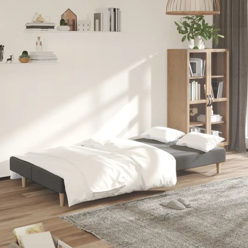 Divano letto | Sof¨¤ letto | Letto singolo a 2 Posti Grigio Chiaro in Tessuto