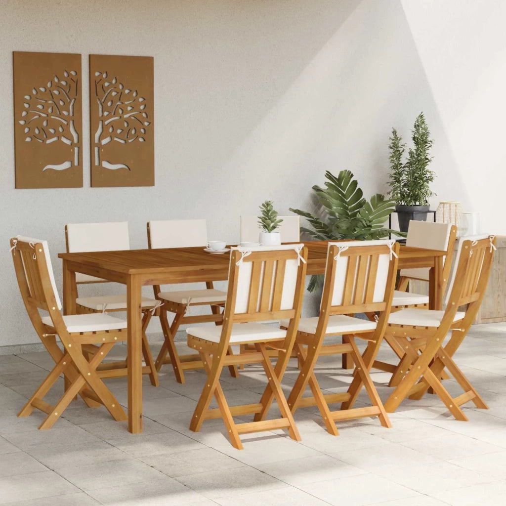 Sedie Bistro da Giardino 8 pcs Bianco Crema 38 x 46 x 85 cm