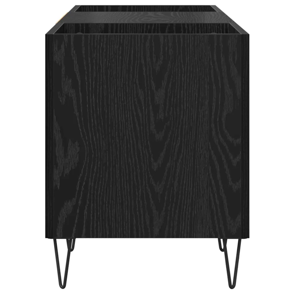 Mobile porta vinili con porta Rovere Nero 121 x 38 x 48 cm