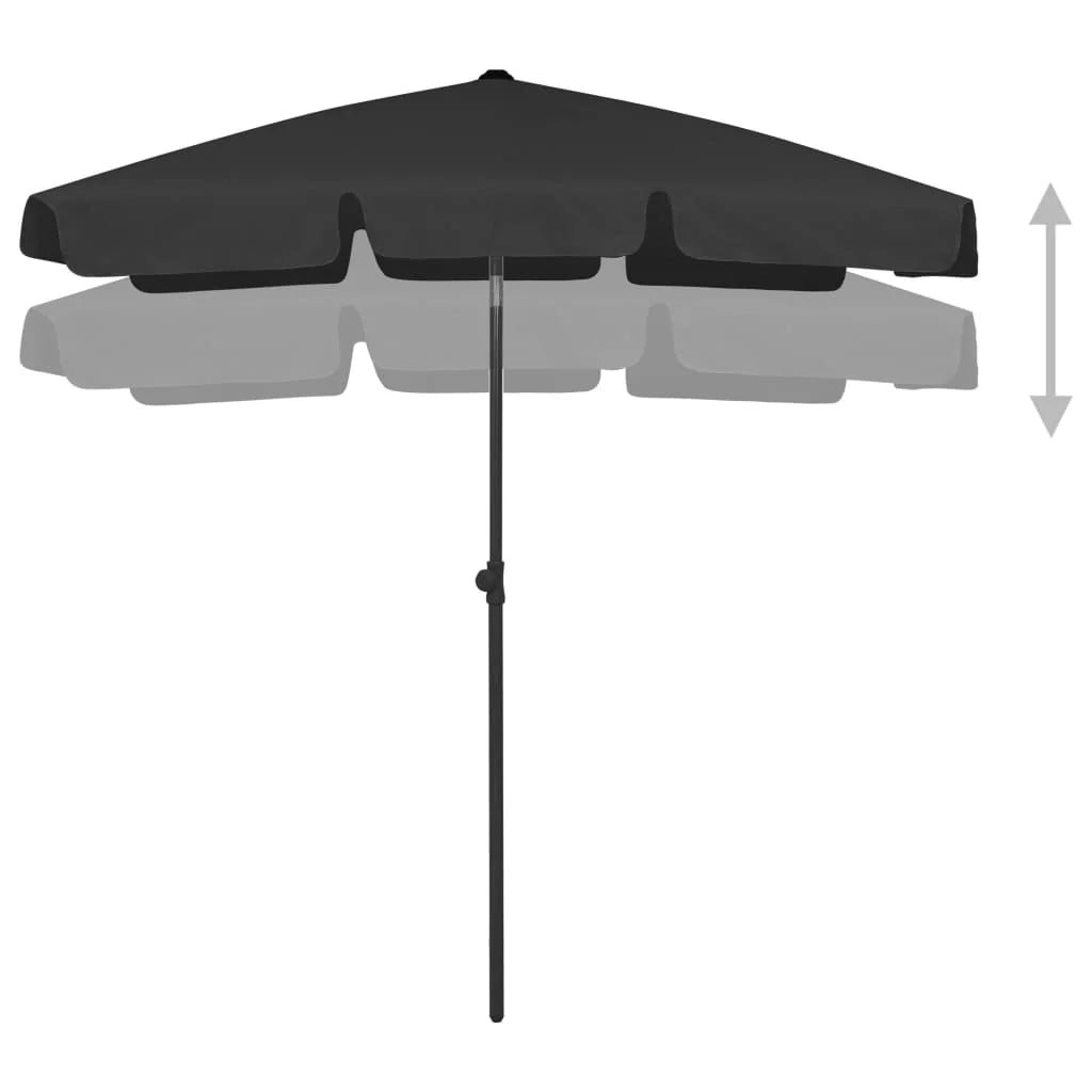 Ombrellone da spiaggia 180 x 120 cm nero 02_0008401