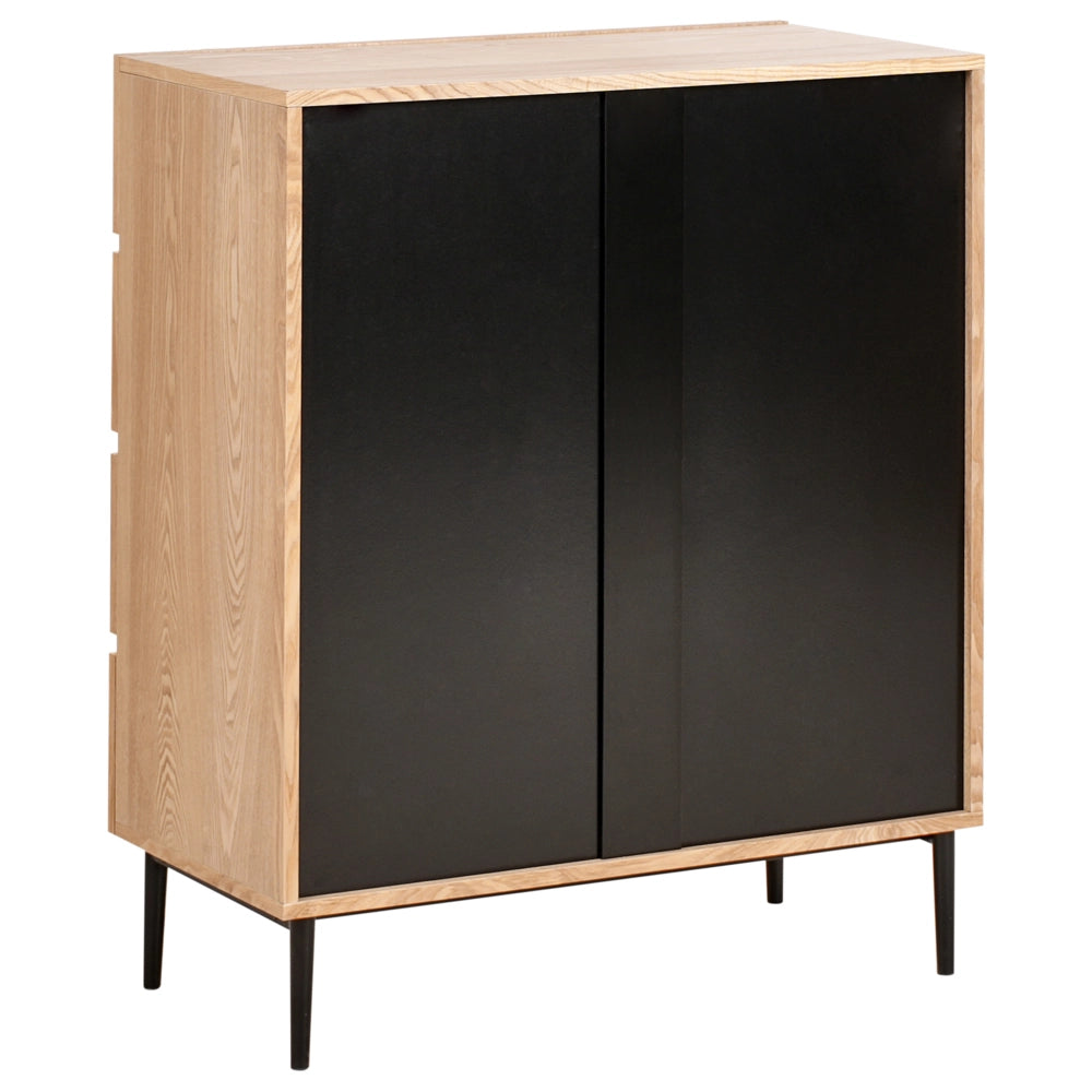 Cassettiera a 4 cassetti in legno di frassino naturale MDF a coste Soggiorno Camera da letto Moderna Stoccaggio