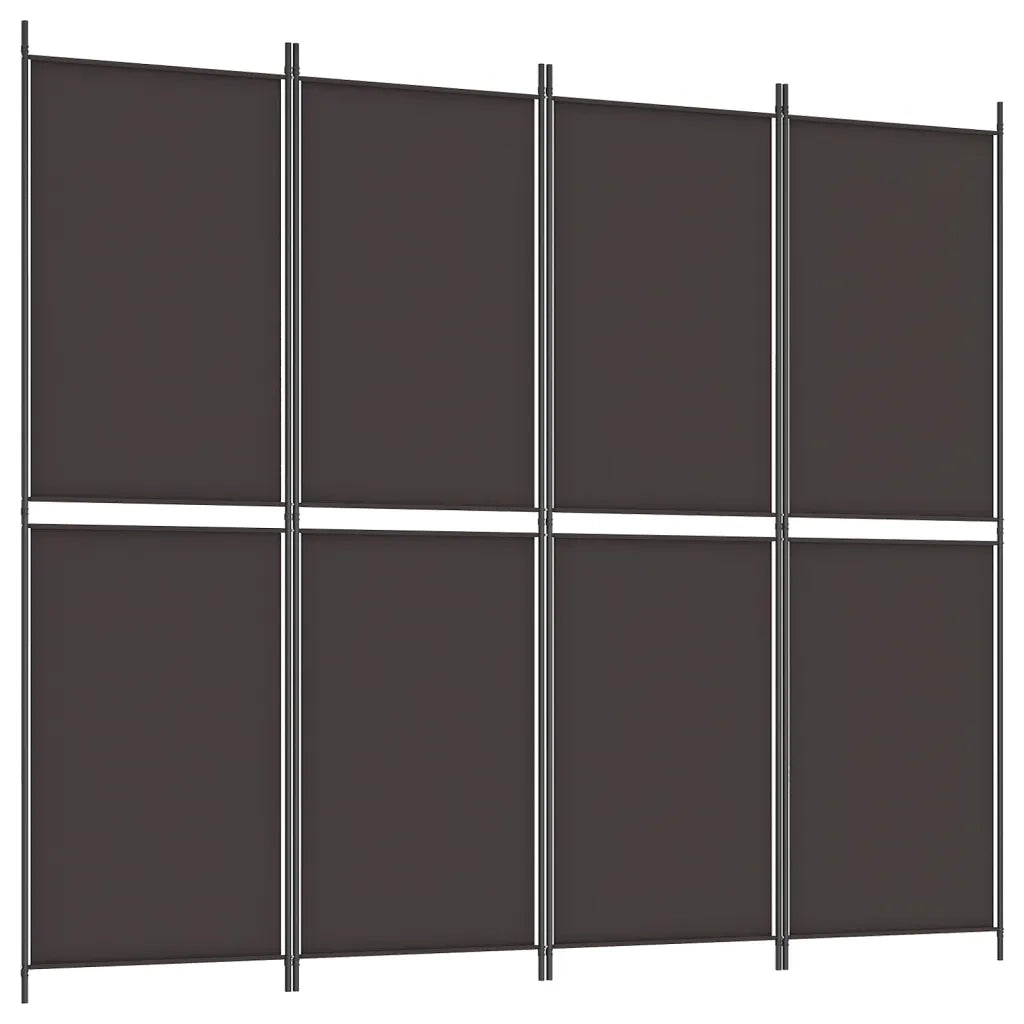 Divisorio a 4 Pannelli Marrone 200x220 cm in Tessuto cod mxl 57820