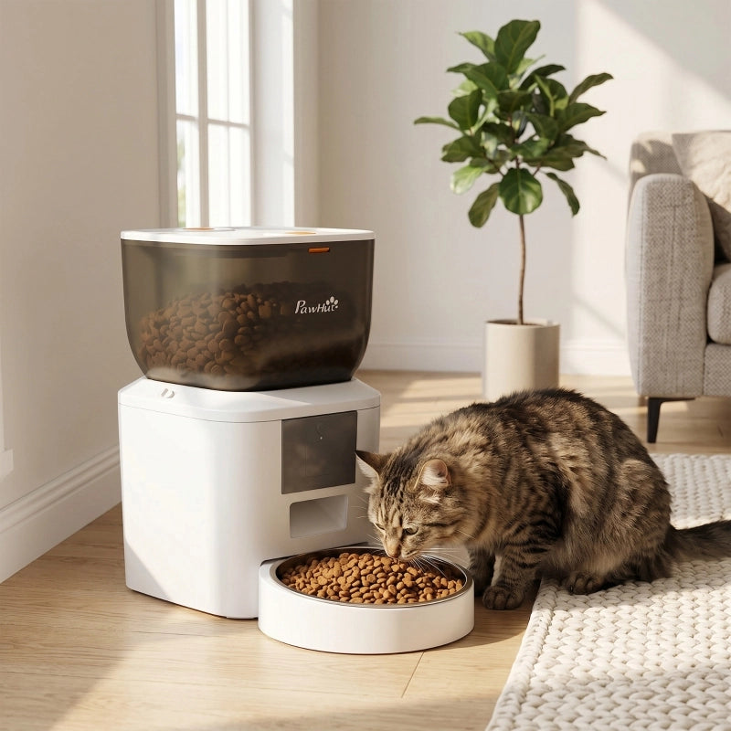 Distributore automatico di cibo per gatti, 4L, Wi-Fi 2,4G, controllo app, 1-10 pasti, richiamo cibo 10s