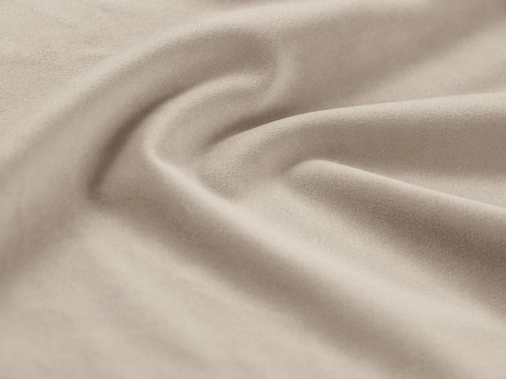 Cosmopolitan Design - Letto a cassettone con testiera "Colonel" 140x200cm in velluto beige chiaro 