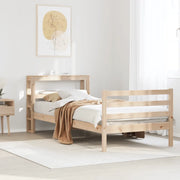 Letto senza Materasso-Struttura Letto 75x190 cm in Legno Massello Pino 616070