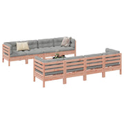 Set Divani Giardino 9 pz Cuscini Legno Massello Abete Douglas 3299363