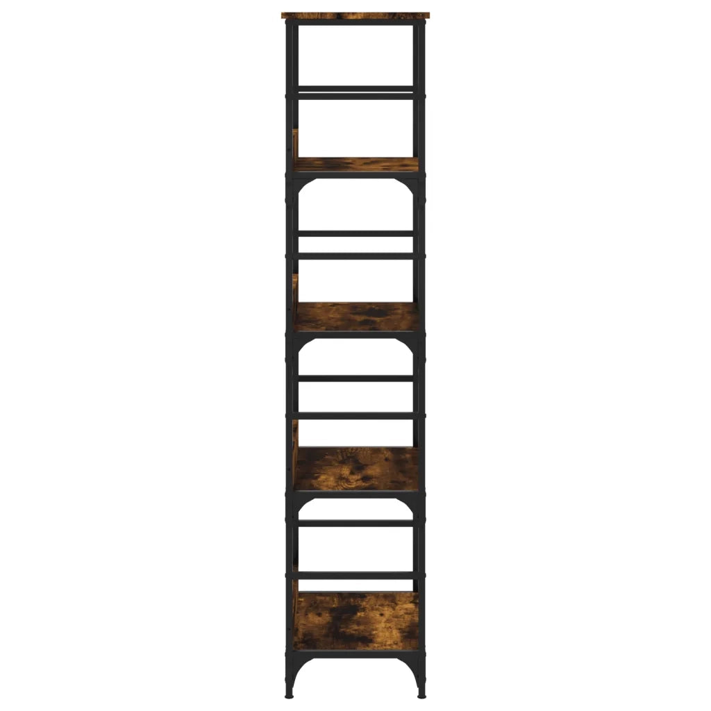 Libreria-Scaffale per Libri-Mobile di Stoccaggio Rovere Fumo 50x33x153 cm in Legno Multistrato