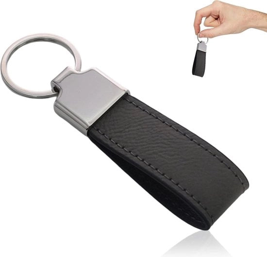 Sleutelhanger in pelle di alta qualità nera - regalo personalizzato - organizzatore di chiavi 11.3*2.3cm