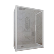 Box doccia 3 lati 80x110x80 CM H 200 Vetro Trasparente Profilo Bianco mod. Glax 3 lati
