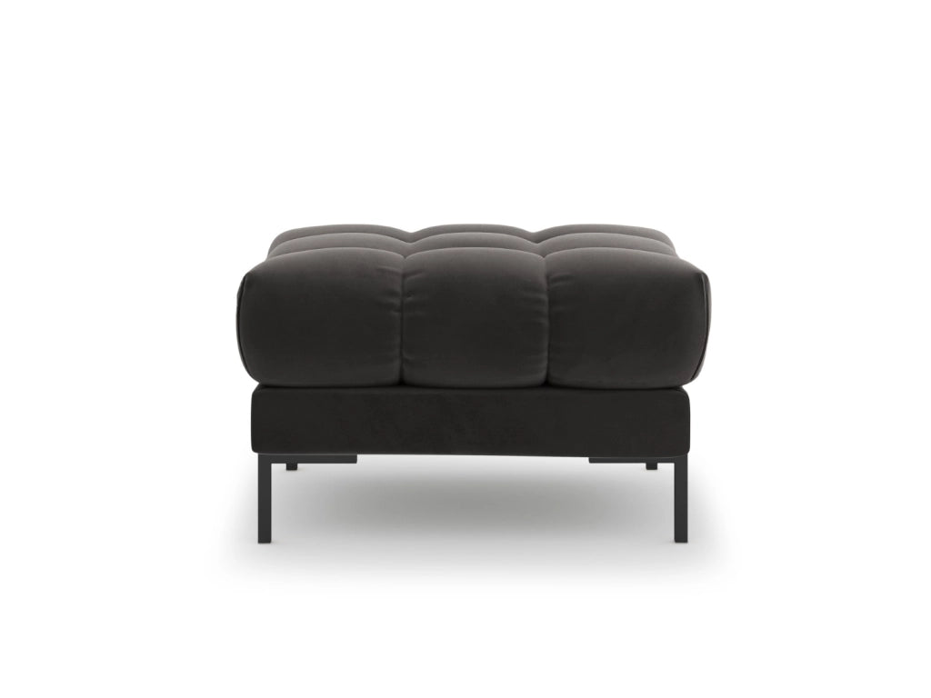 Cosmopolitan Design - Pouf "Bali" in velluto grigio scuro 