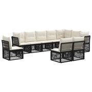 Set Divano da Giardino 10 pcs Nero polyrattan 3434251