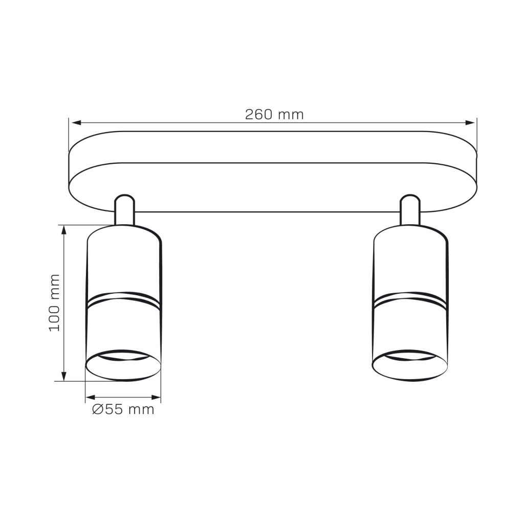 Lampada parete/soffitto BAMBOO 2xGU10 nera orientabile Polux