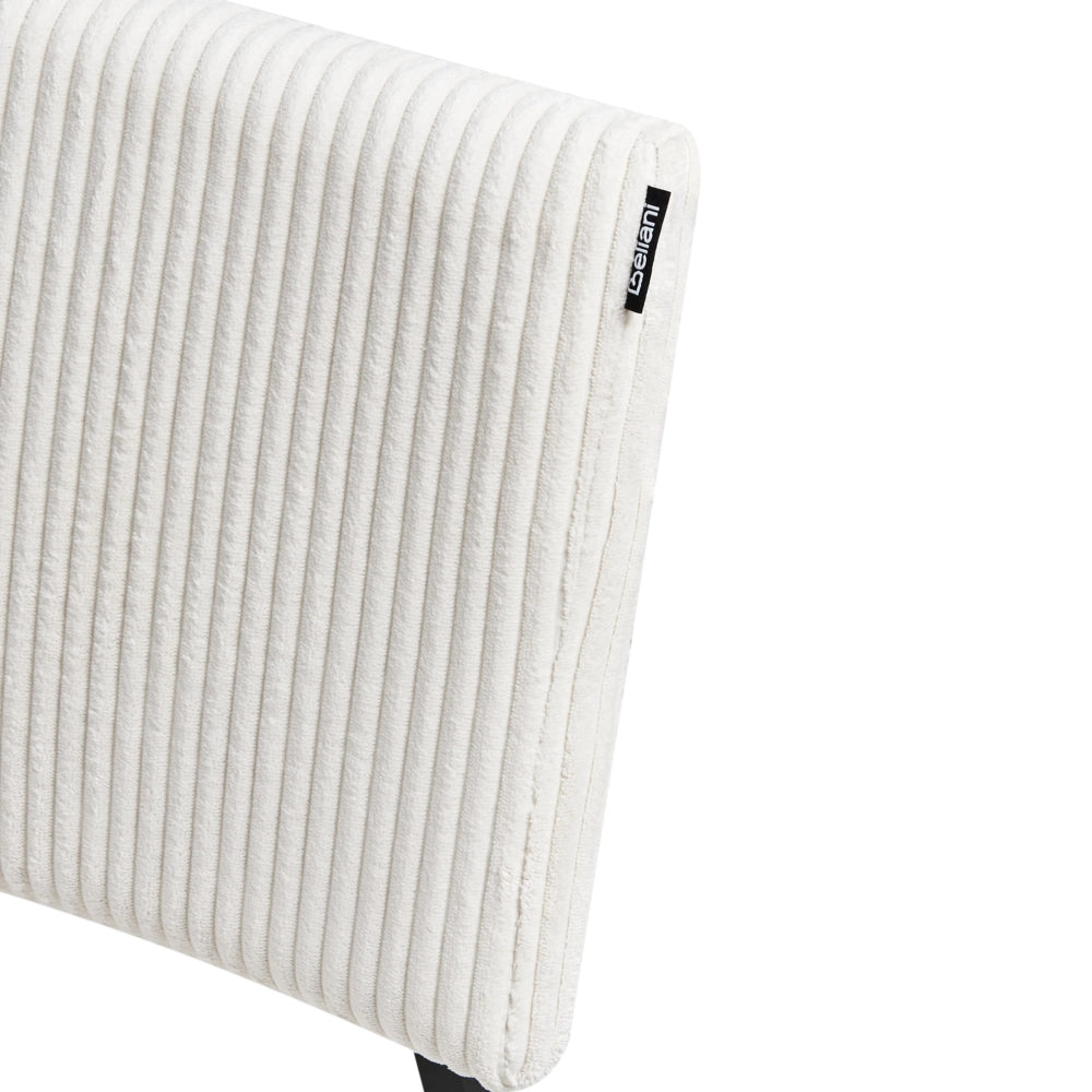 Set di 2 sedie da pranzo in velluto bianco sporco stile retrò seduta rotonda
