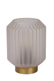 Lampada da tavolo Sueno vetro bianco oro E14 Lucide