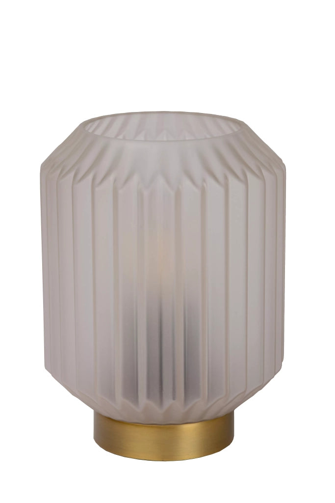 Lampada da tavolo Sueno vetro bianco oro E14 Lucide