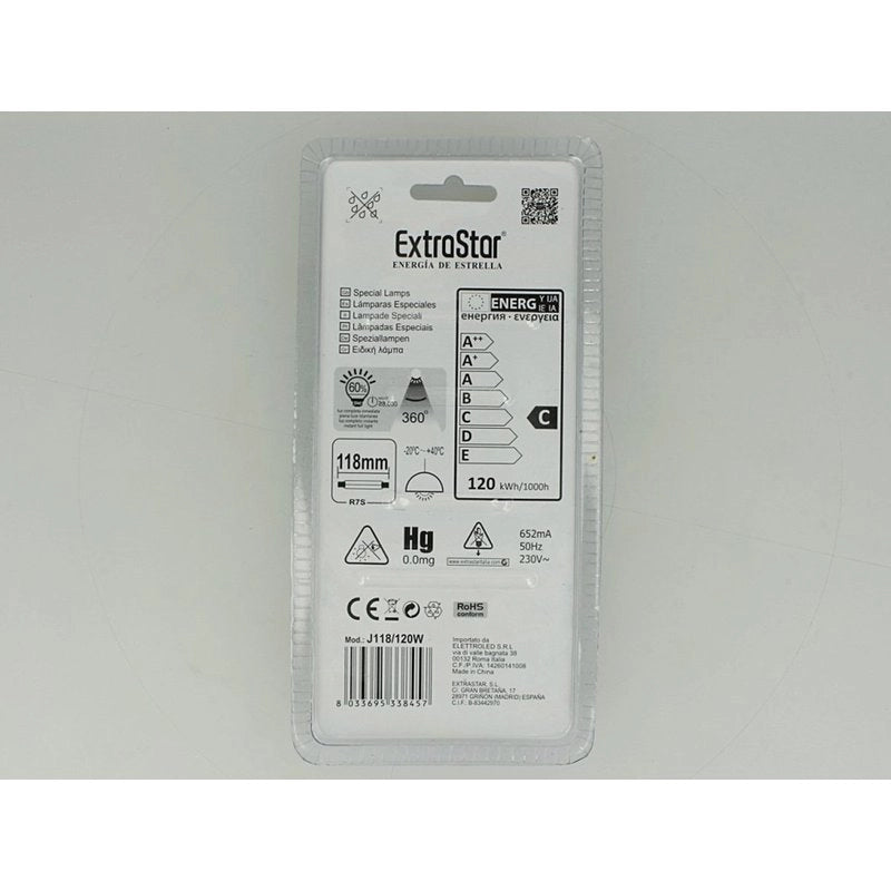 2 PZ Lampade Alogene Dimmerabili R7S 118mm 160W 2650lm Bianco Caldo 2800K