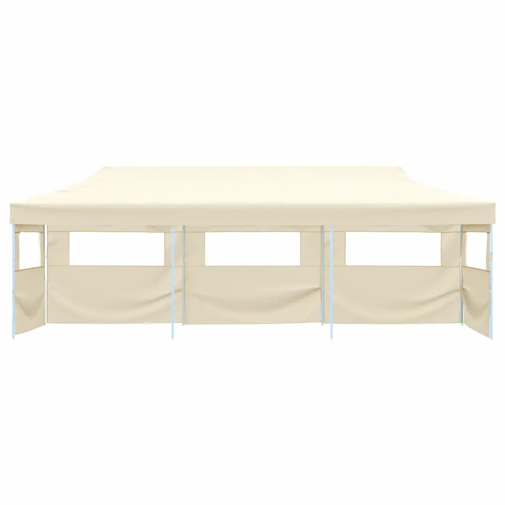 Tenda Pieghevole Pop-Up con 5 Pareti Laterali 3x9 m Crema