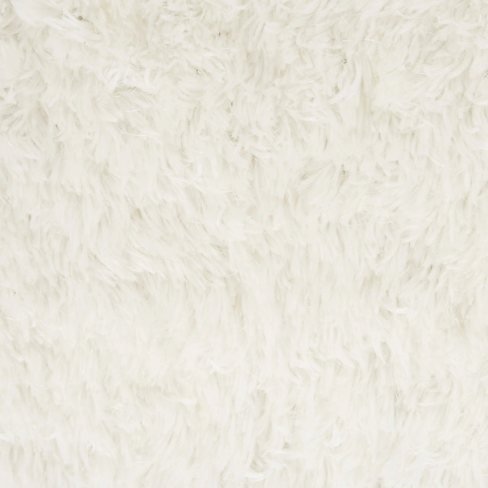 Tappeto Shaggy Tappeto a pelo lungo Solido Poliestere Bianco Rettangolare 140 x 200 cm