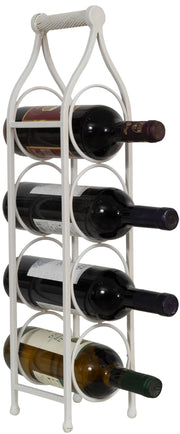 Biscottini Porta bottiglie in ferro battuto finitura bianca anticata Cantinetta Offerta