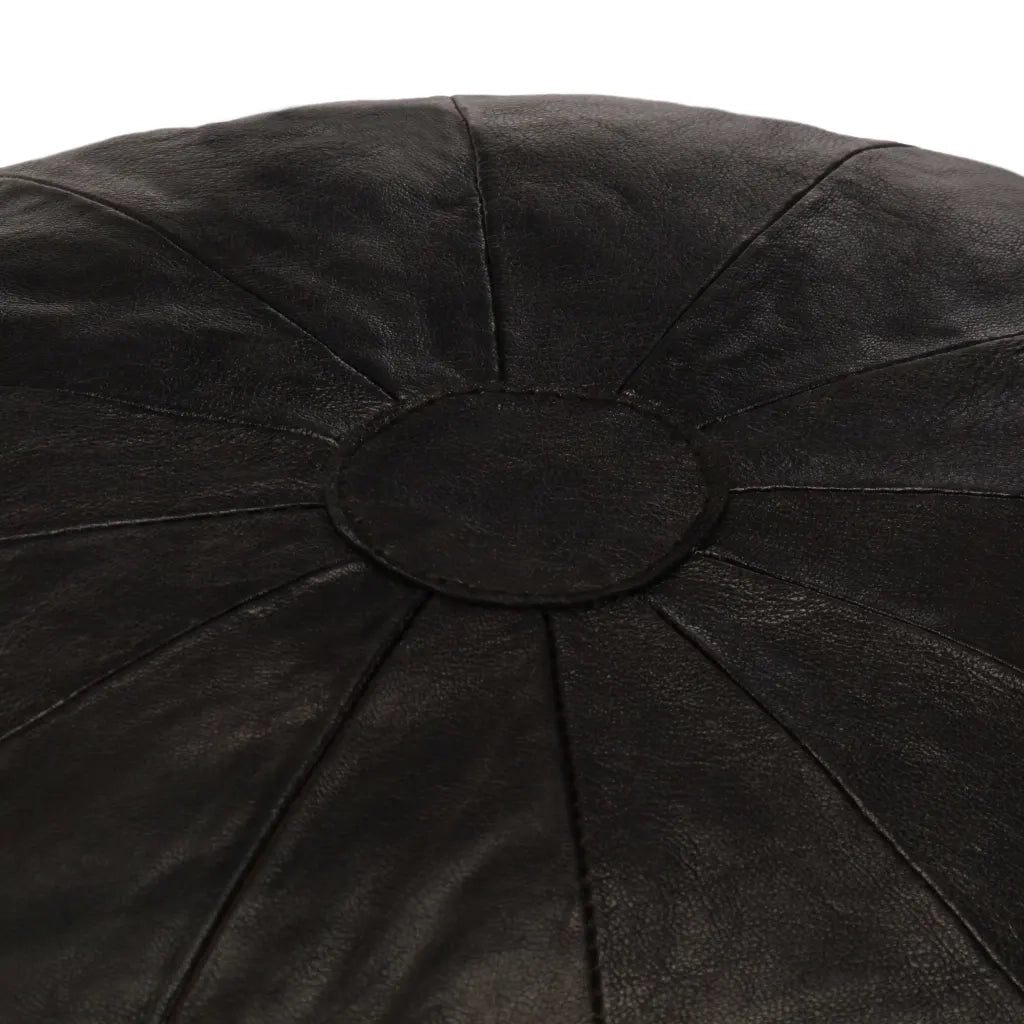 Pouf Nero 40x35 cm in Vera Pelle di Capracod mxl 82246