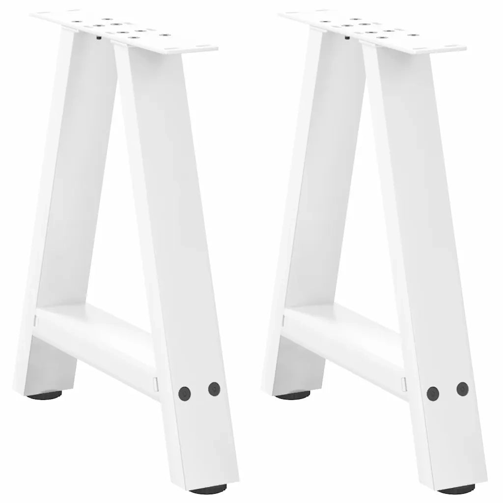 Gambe per Tavolino da CaffÃ¨ a Forma di A 2 pz Bianche 50x(42-43) cm Acciaio
