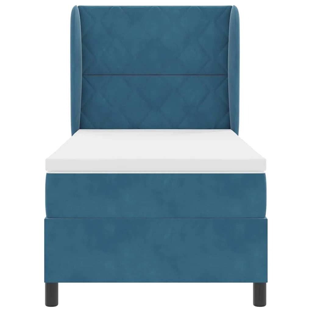 Letto a molle con materasso Blu Scuro 190 x 90 cm Velluto 3340962