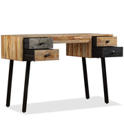 Scrivania tavolo da lavoro per computer massello di teak recuperato 110 cm 0502070