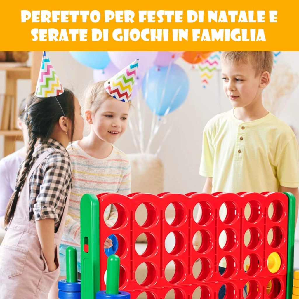 Forza 4 Gigante Mega 4 in Linea Quattro Insieme, Gioco da Tavolo Gioco di Fila per Bambini, 120 x 42 x 104 cm (Verde)