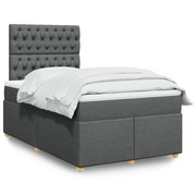 Giroletto a Molle con Materasso Grigio Scuro 120x200 cm Tessuto 3293555