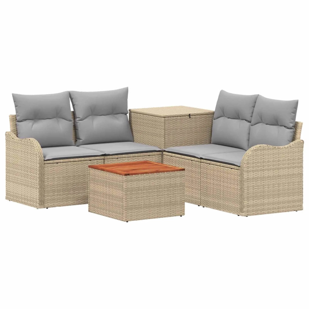 Set di divani 6 pz Beige e Grigio Chiaro 3447149