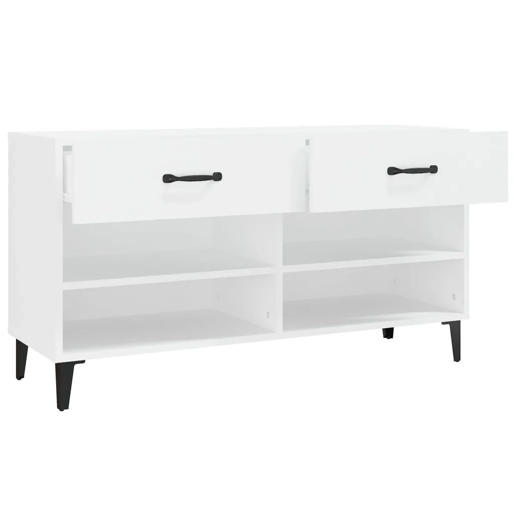 Scarpiera Bianca 102x35x55 cm in Legno Multistrato 812825