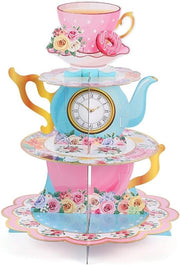 Tavolo per torte in cartone per compleanni e matrimoni - colore rosa - tavolo da cupcake pieghevole con piatto per muffin e dessert