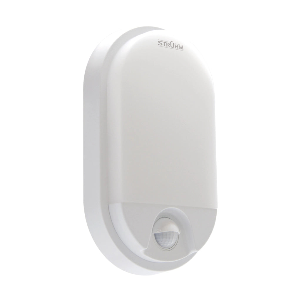 Plafoniera ovale bianca PIR LED 15W 4100K IP54 Struhm
