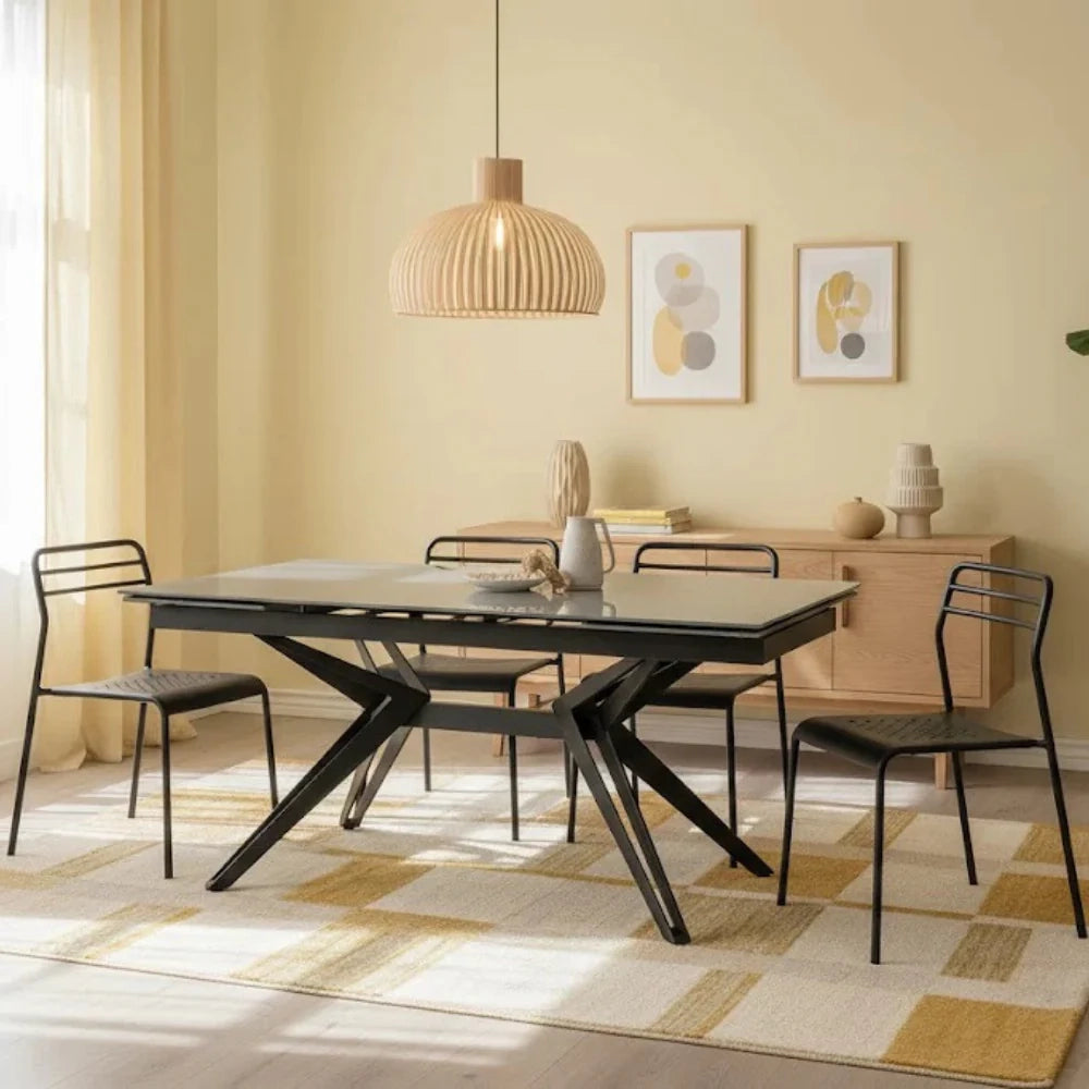 Tavolo da pranzo allungabile in ceramica grigio vintage Iulius 160-240x90 cm fino a 10 posti | Duzzle