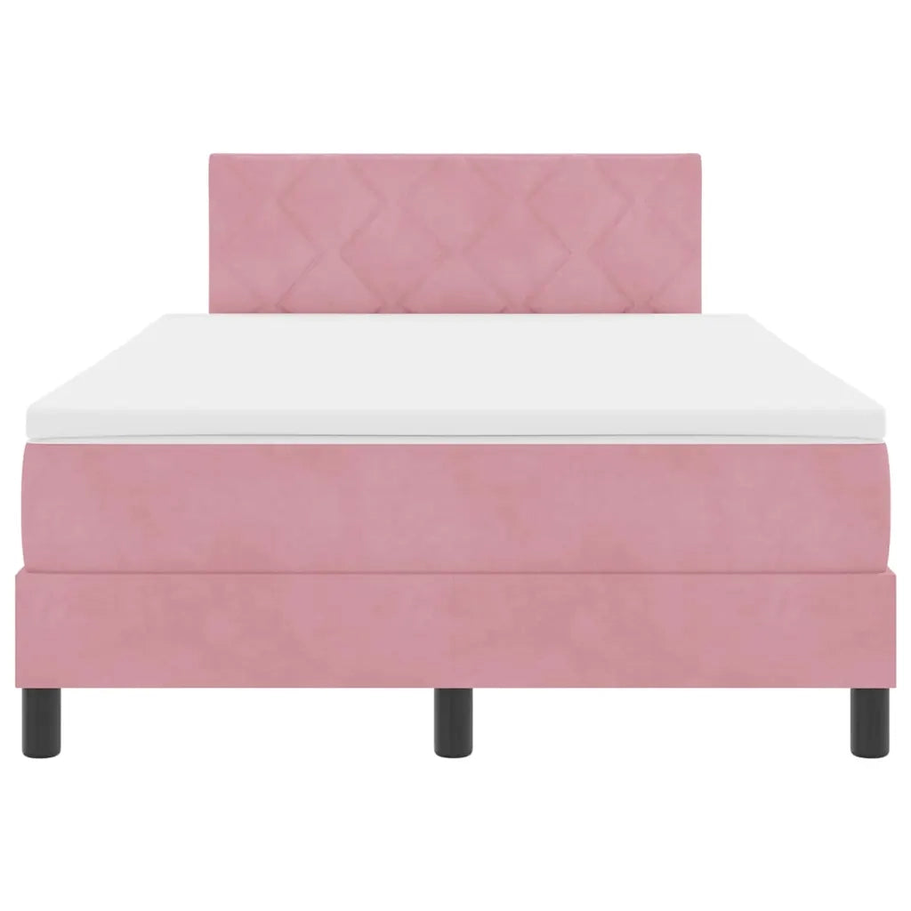 Letto a Sorgente LED con materasso Rosa 120 x 200 cm Velluto 3342715