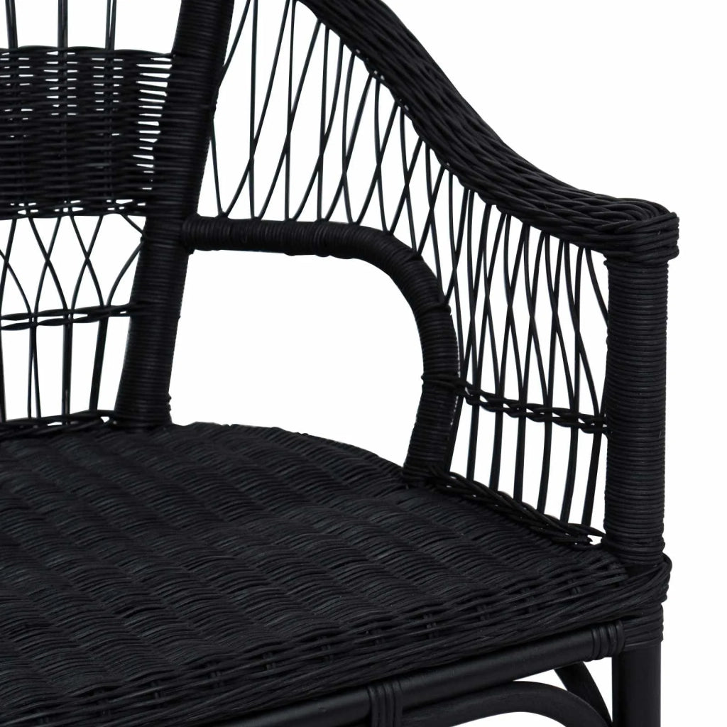 Sedia Impilabile Nero 60 x 60 x 81 cm Rattan 42033213