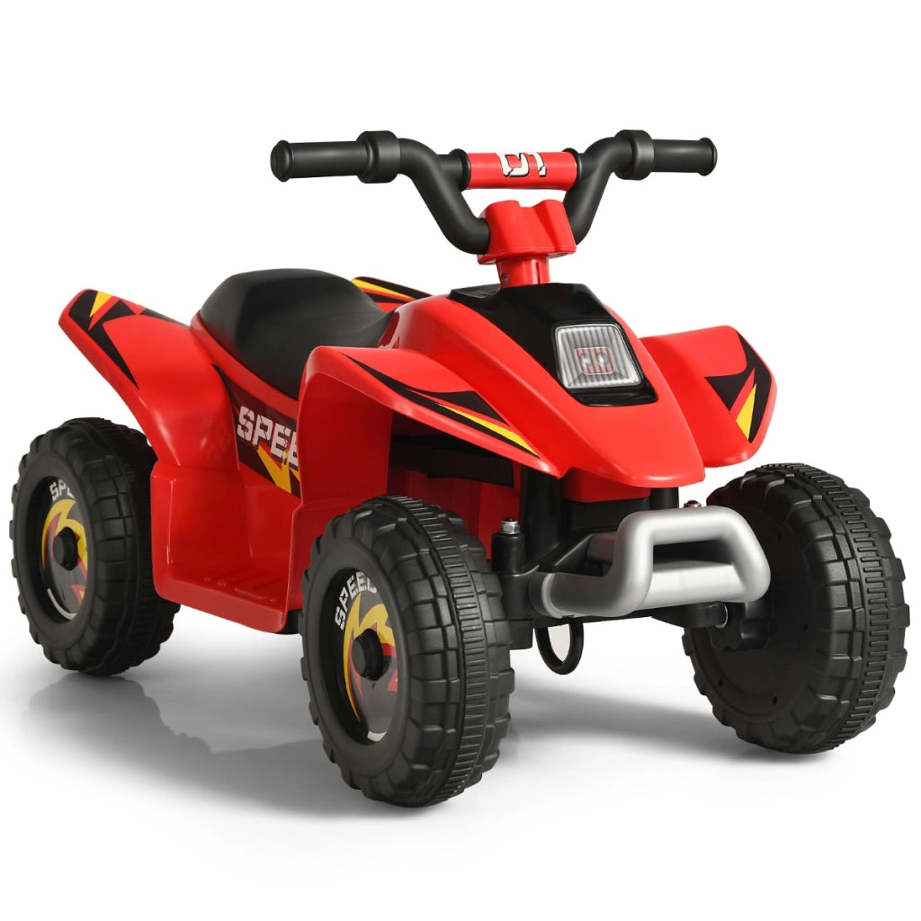 Quad cavalcabile alimentato a batteria 6V con velocit¨¤ massima 4,6 km/h, Mini quad ATV per bambini Rosso