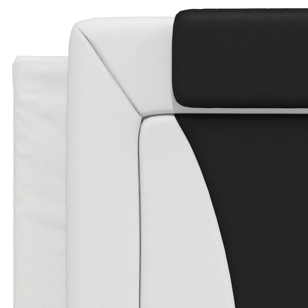 Letto Viana con Materasso Bianco e Nero 100x200 cm in Similpelle
