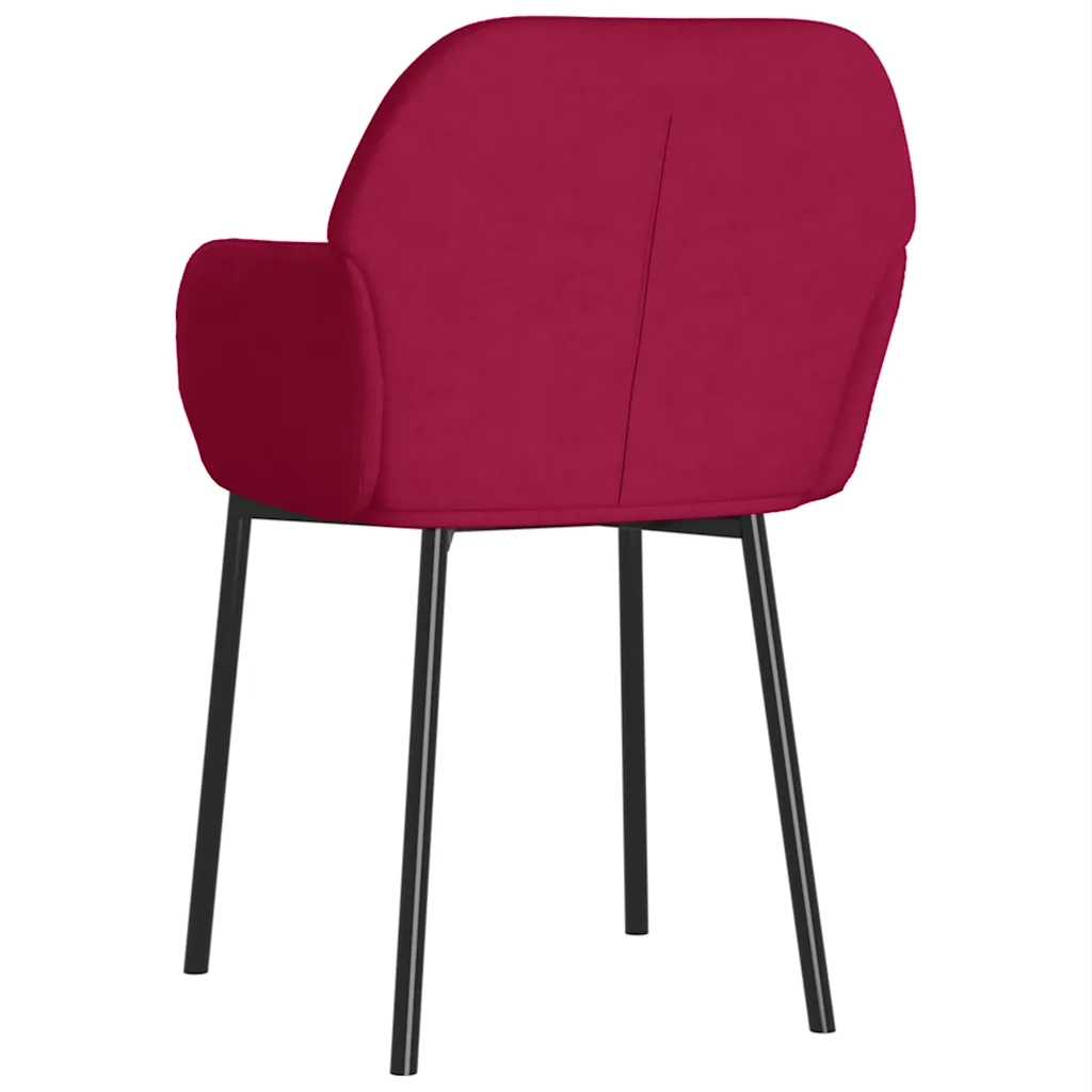 Sedie da Pranzo 2 pz Rosso Vino in Velluto cod mxl 13188