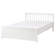 Letto matrimoniale in legno di Pino Bianco con Rete a Doghe 140 x 200 cm stile minimalista