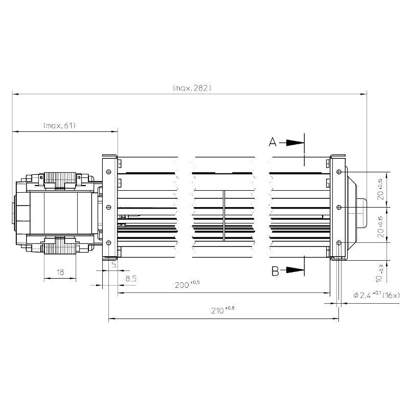 Ventilatore tangenziale EBM PAPST QL4 0020A32 2118LH 463 554431170 per Stufa a Pellet