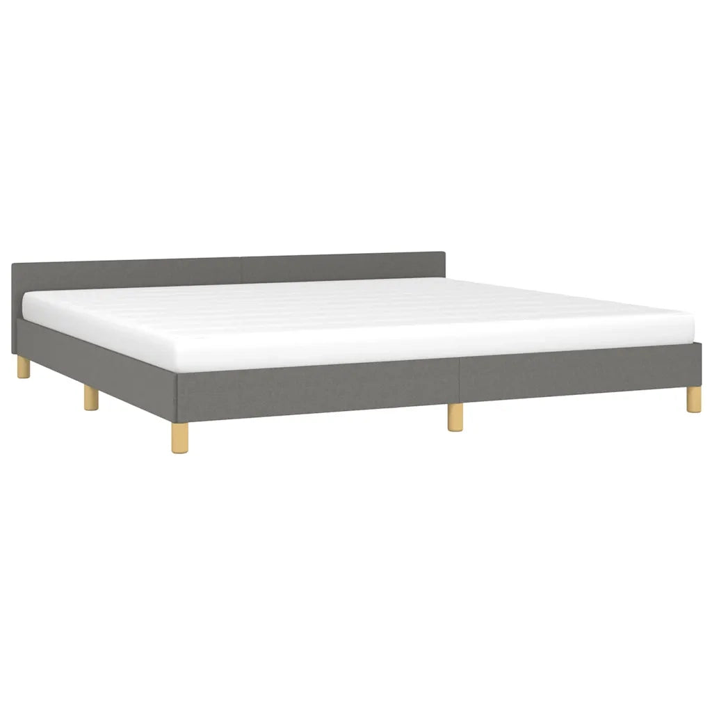 Giroletto senza Materasso-Struttura Letto Grigio Scuro 200x200 cm Tessuto 959094