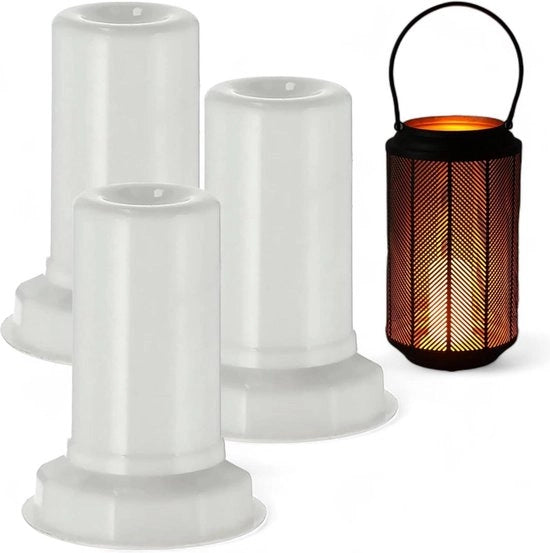 Luce a led con timer - effetto fiamma oscillante - plastica - 9 x 75 cm - funziona con batterie - ideale per lanterne - lampioncini - vetrini a candela - Led SMD (3)