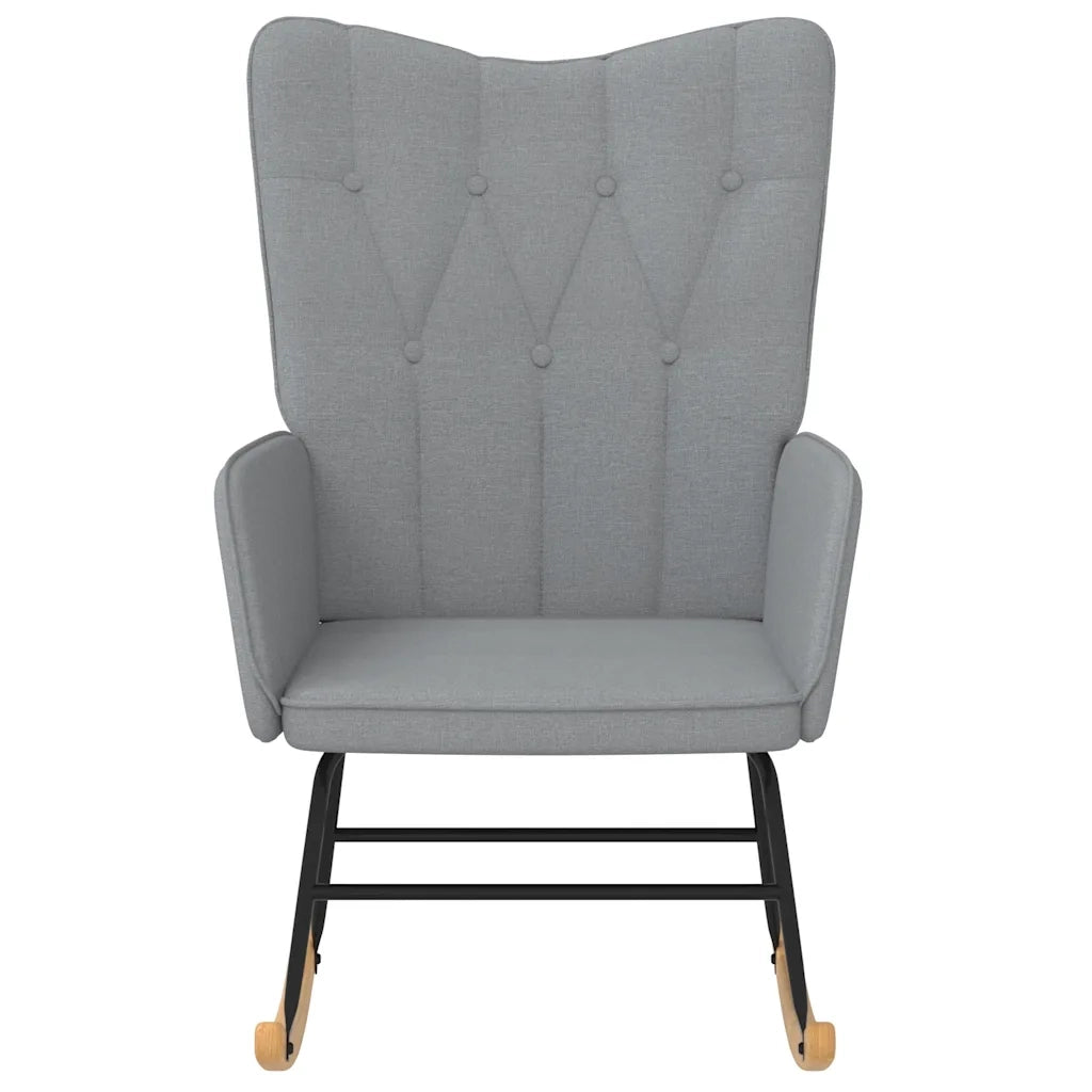 Sedia a Dondolo Grigio Chiaro in Tessuto CFW1088265