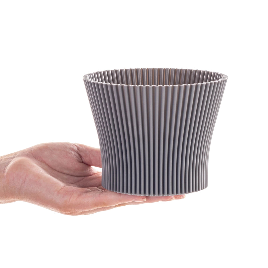 Vaso da fiori KADAX 15 cm, copertura per piante, vaso da fiori in plastica grigia