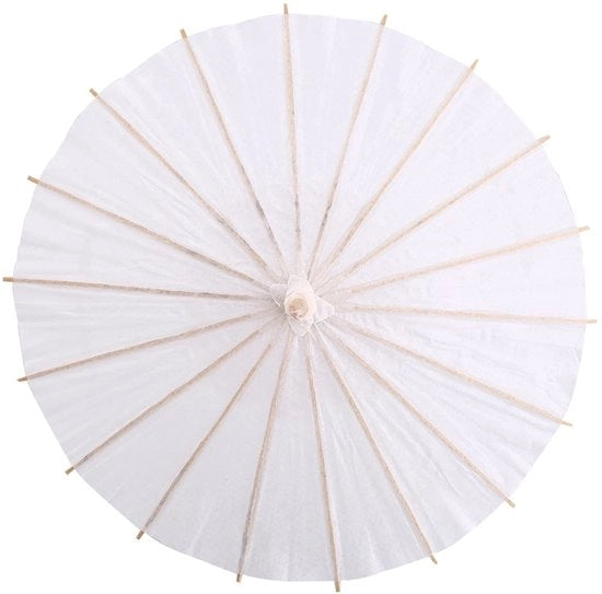 Paraplu decorativo bianco - prop per matrimoni e foto - manico in legno - duraturo e in carta - romantico e elegante - da decorare con la pittura - paraplu decorativo
