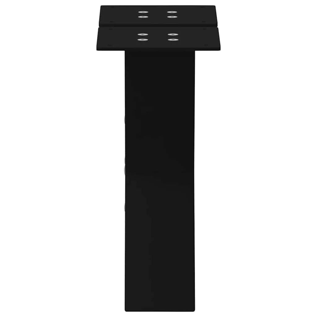Set di 2 gambe per tavolino a forma di X 30 x 30 cm con piedini regolabili design moderno acciaio nero 02_0057200