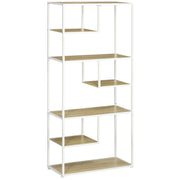 Libreria con Ripiani in Melamina e Struttura Metallo ¨C ZephMum ¨C 83x34x180 cm Robe e Bianco